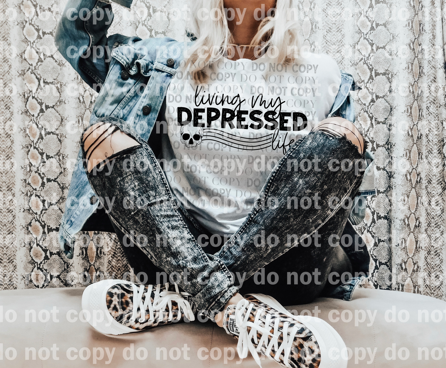 Living My Depressed Life With Skull Dream Print or Sublimation Print