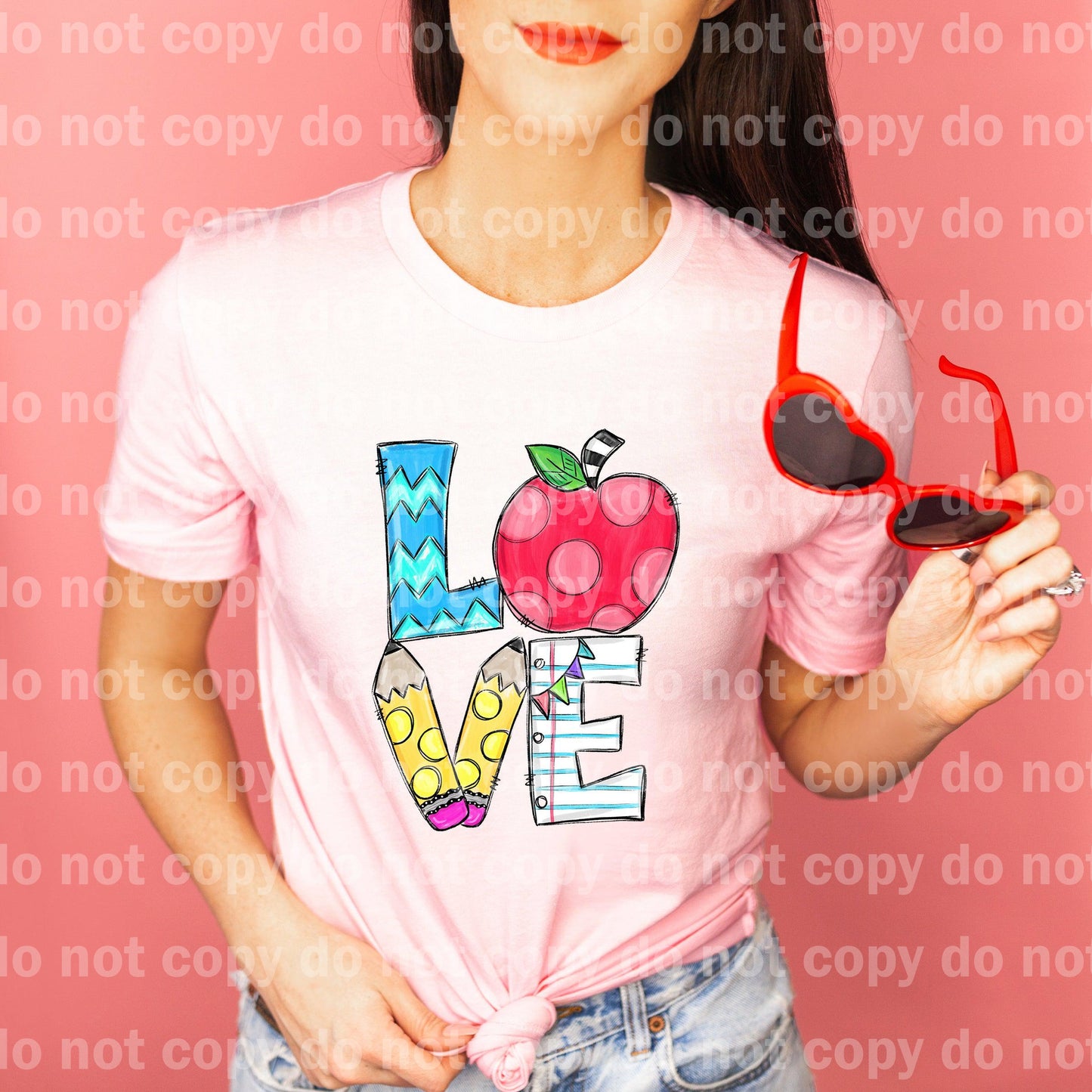 Transferencia de impresión Love Teacher Apple Word Art Dream