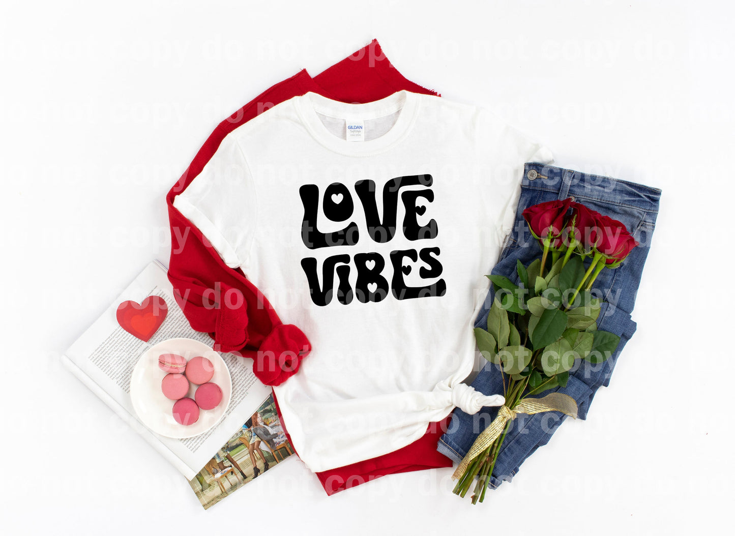 Love Vibes Typography Black/White Dream Print or Sublimation Print