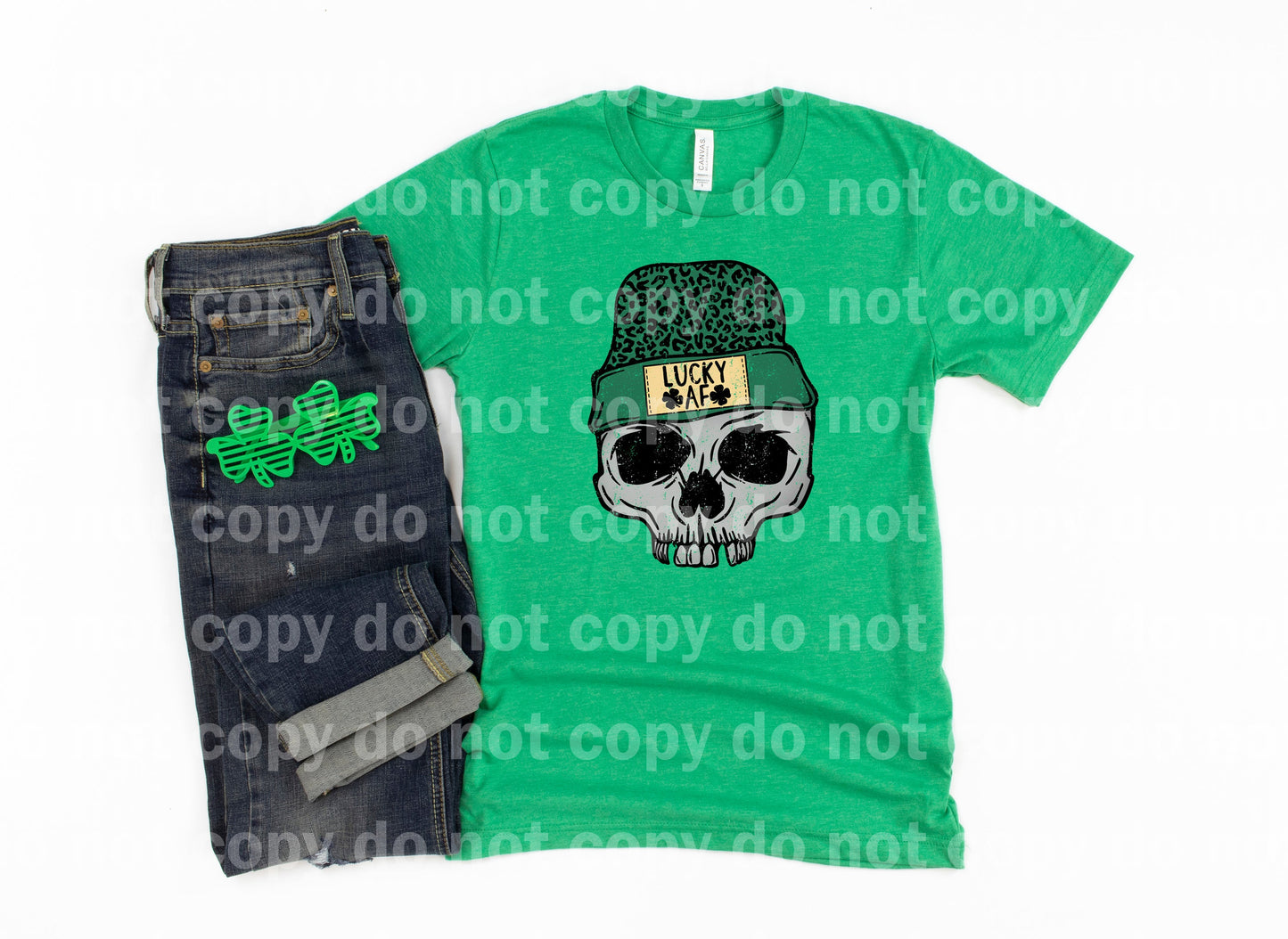 Lucky Af Leopard Print Distressed Full Color/One Color Dream Print or Sublimation Print