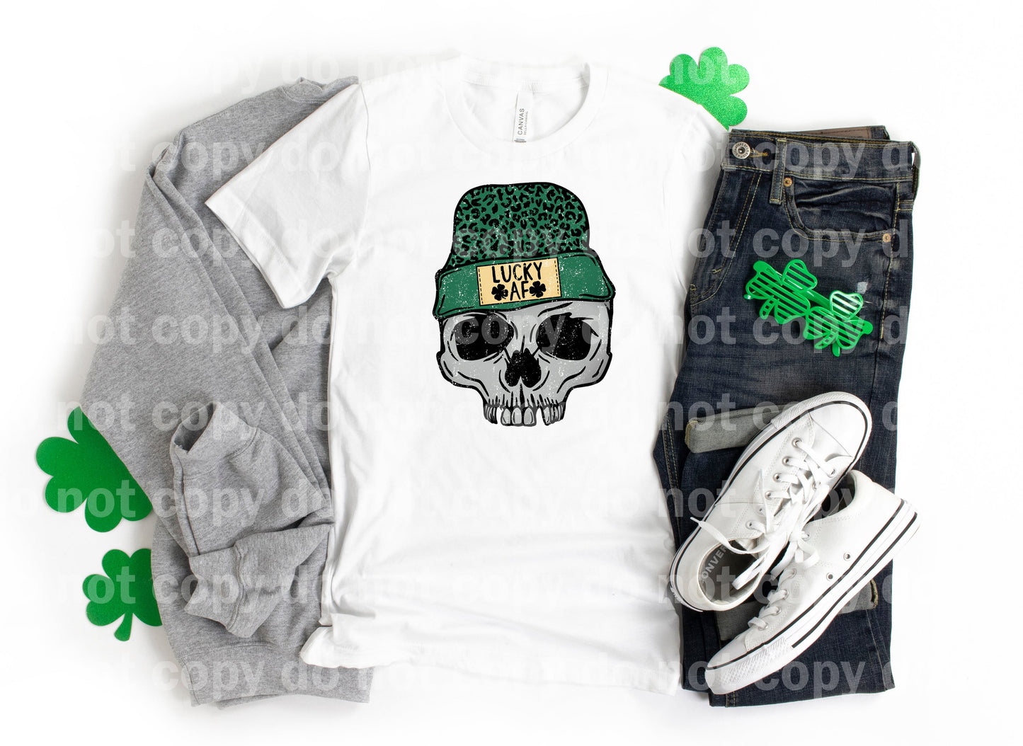 Lucky Af Leopard Print Distressed Full Color/One Color Dream Print or Sublimation Print