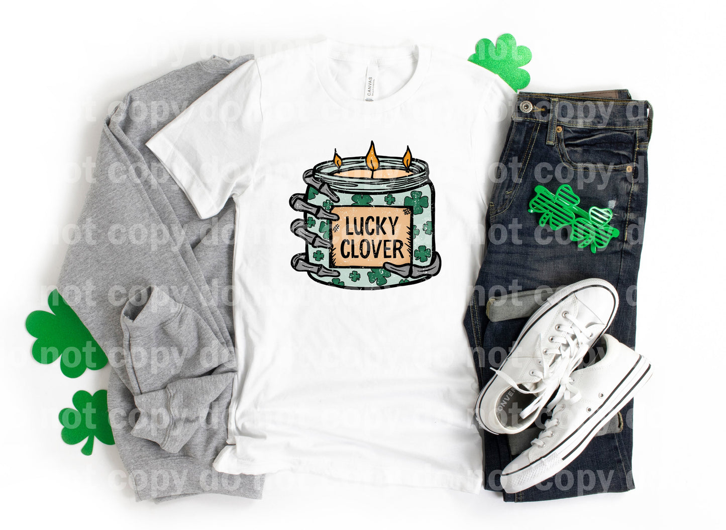 Lucky Clover Distressed Full Color/One Color Dream Print or Sublimation Print