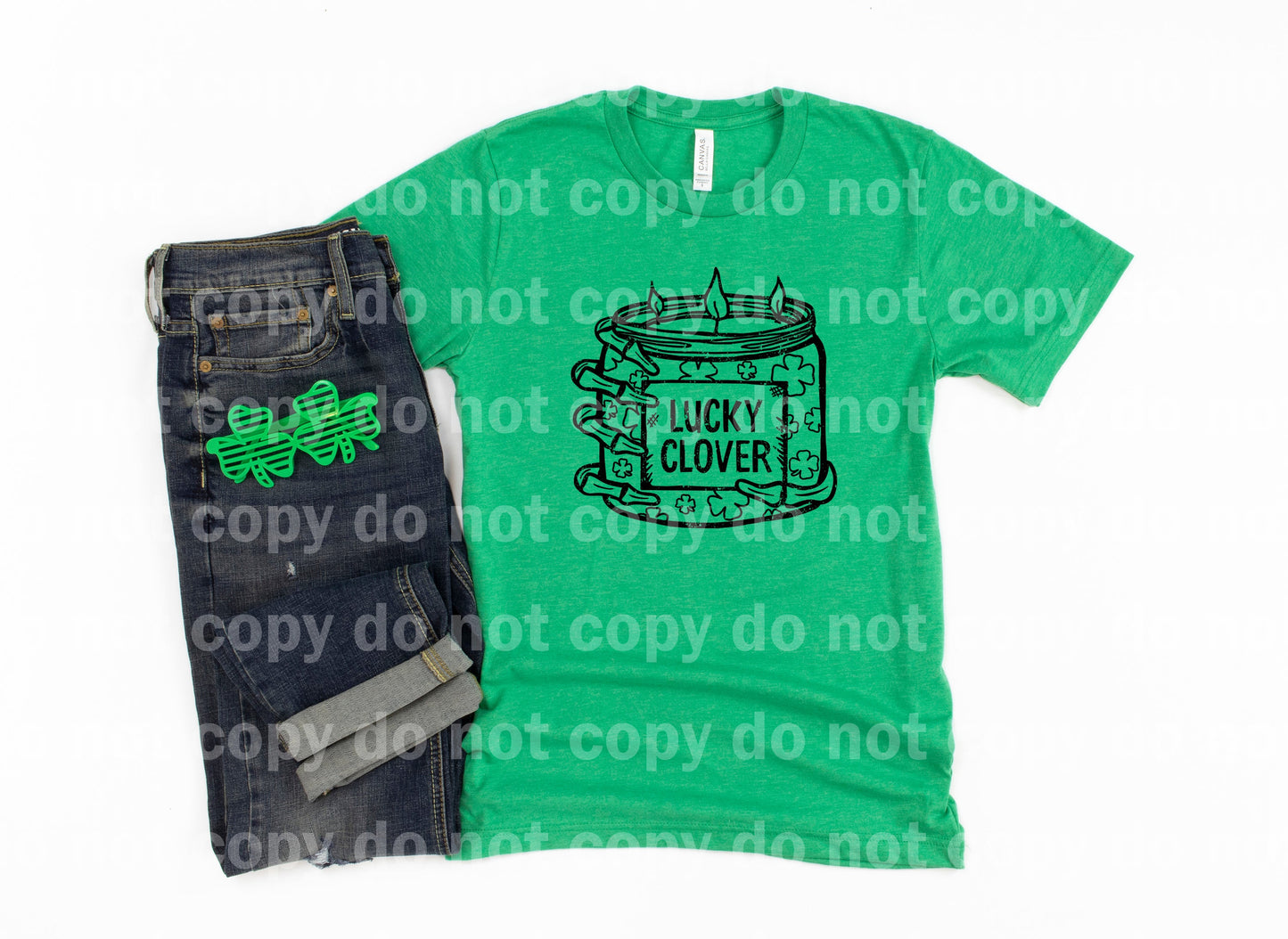 Lucky Clover Distressed Full Color/One Color Dream Print or Sublimation Print