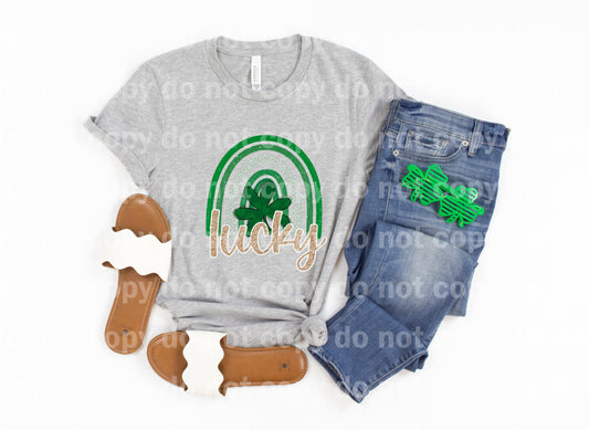 Lucky Gold Glitter Rainbow Shamrock Dream Print or Sublimation Print