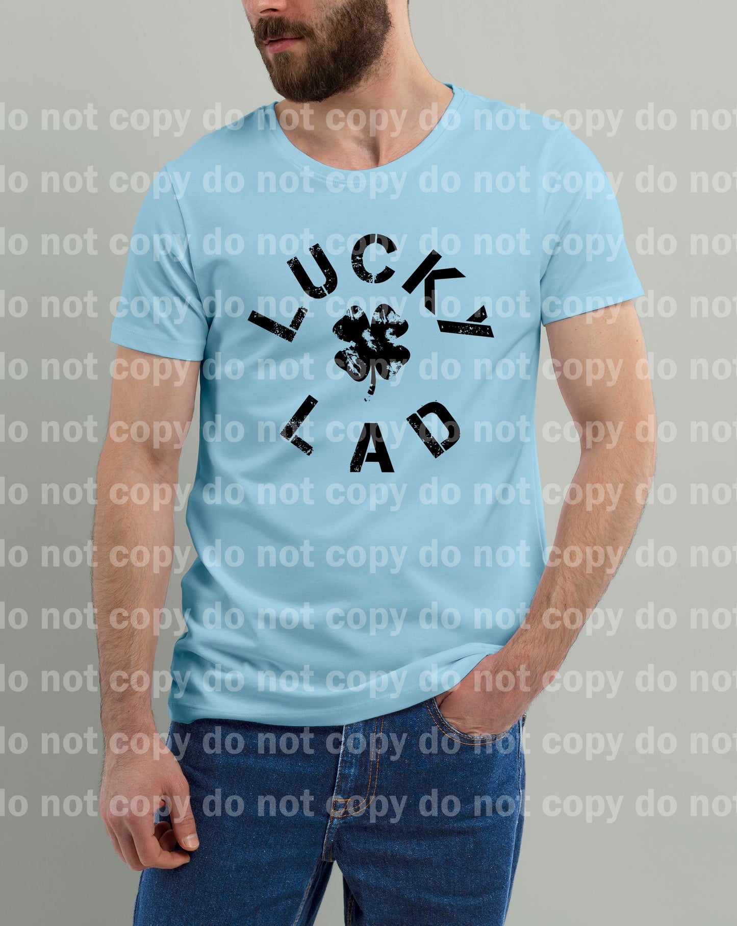 Lucky Lad Distressed Black/Gray Dream Print or Sublimation Print