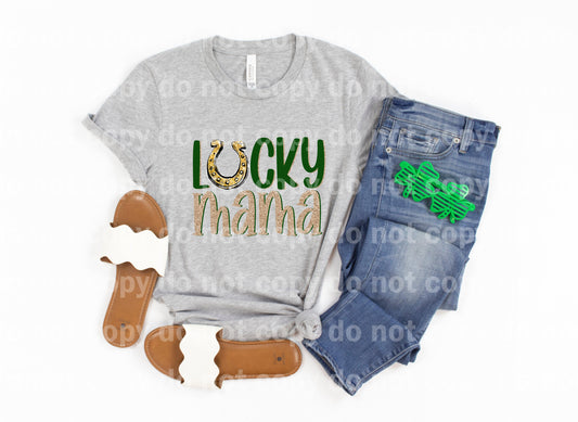 Lucky Mama Gold Glitter Green Dream Print or Sublimation Print