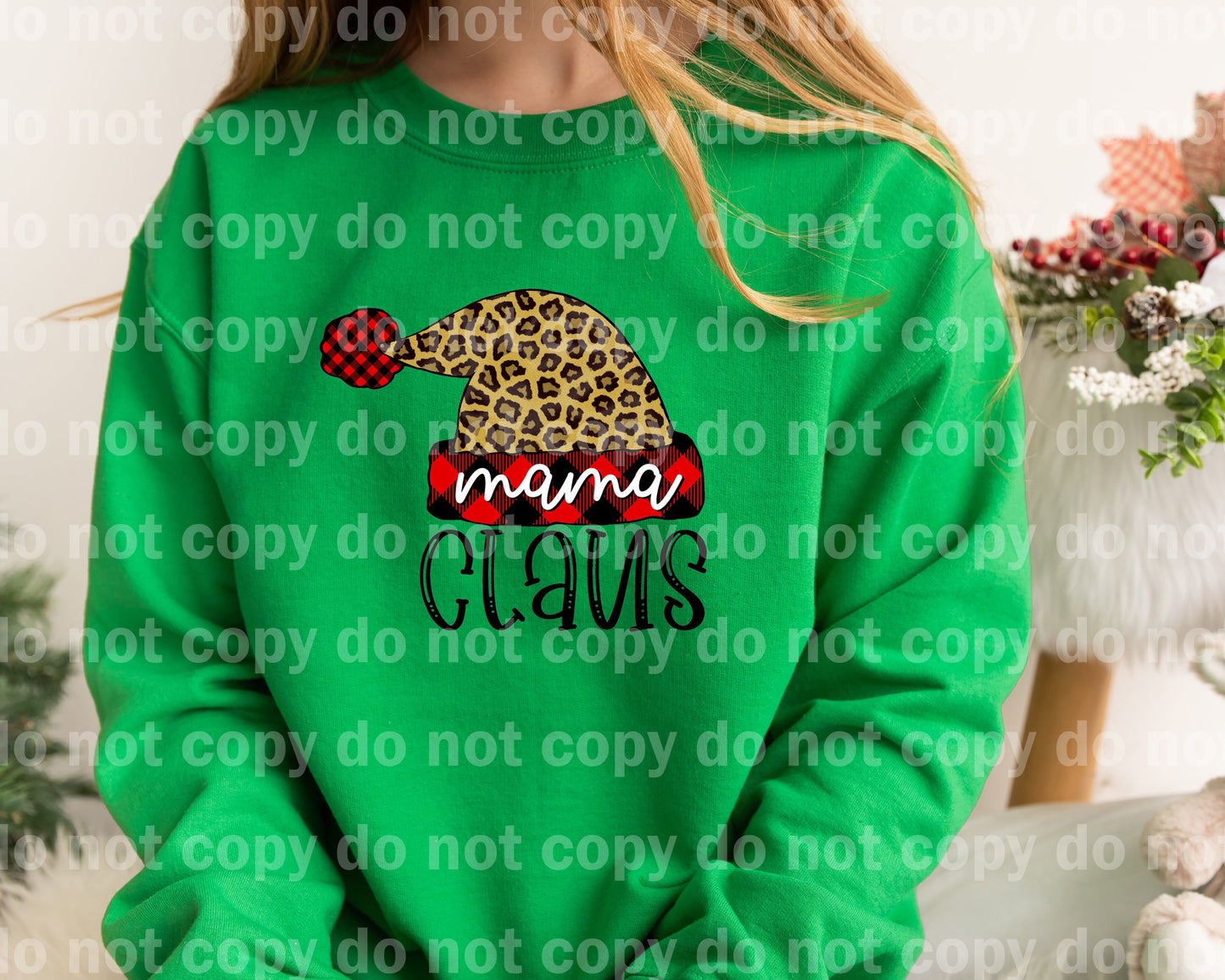 Mama Claus Leopard Hat Dream Print or Sublimation Print