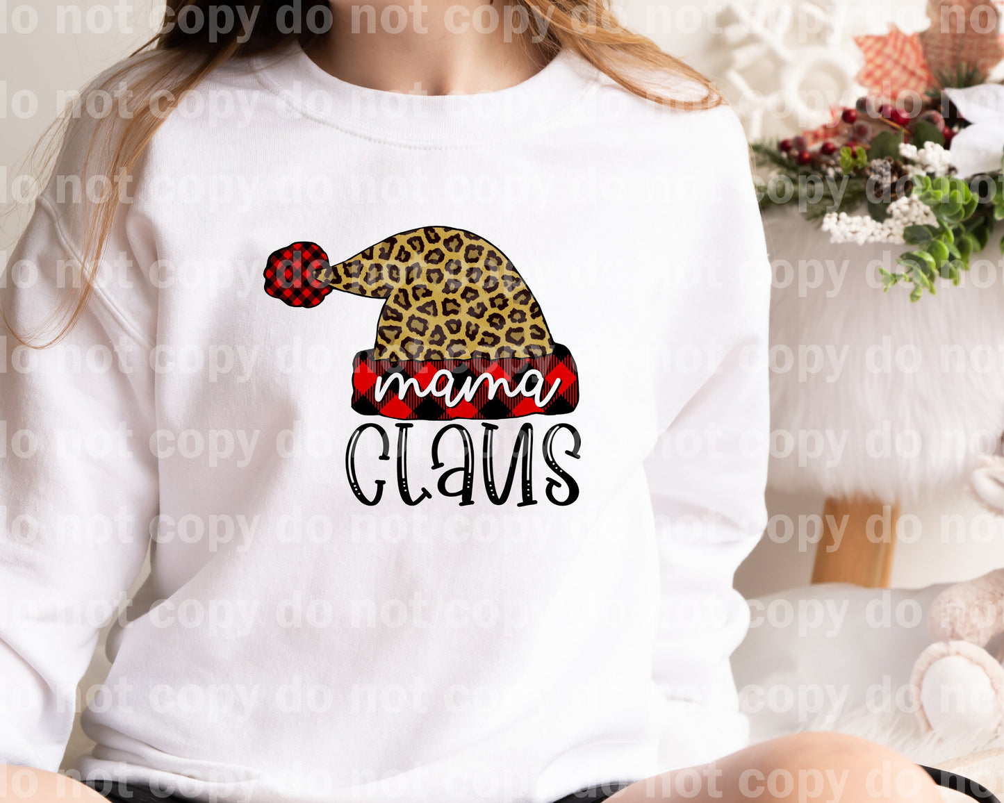 Mama Claus Leopard Hat Dream Print or Sublimation Print