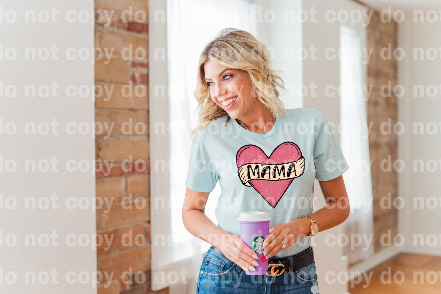 Mama Heart Distressed Full Color/One Color Dream Print or Sublimation Print