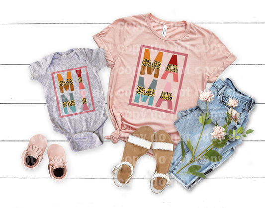 Mama Mini Leopard word art Mami y yo a juego Set Dream Print o Sublimation Print