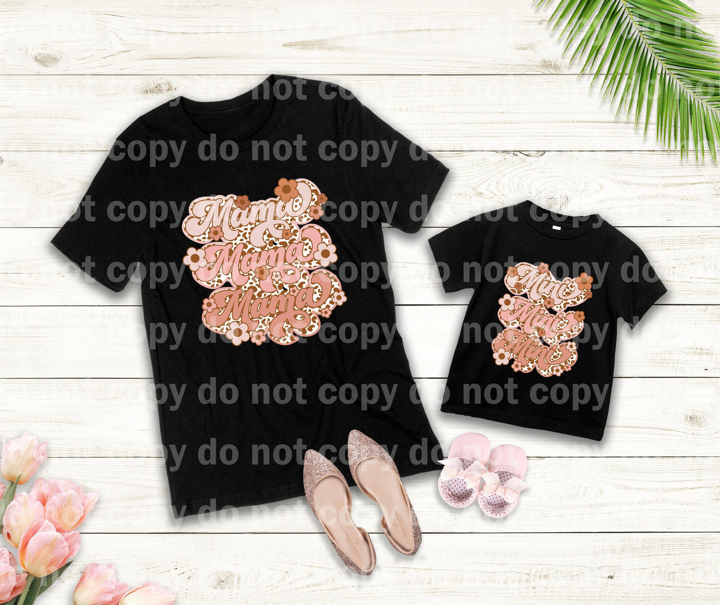 Mama / Mini Leopard Floral Dream Print or Sublimation Print