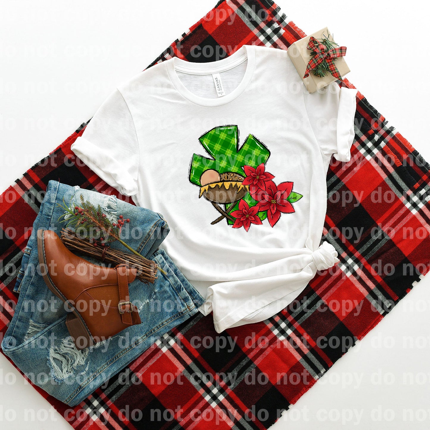 Manger Green Plaid Cross Dream Print or Sublimation Print