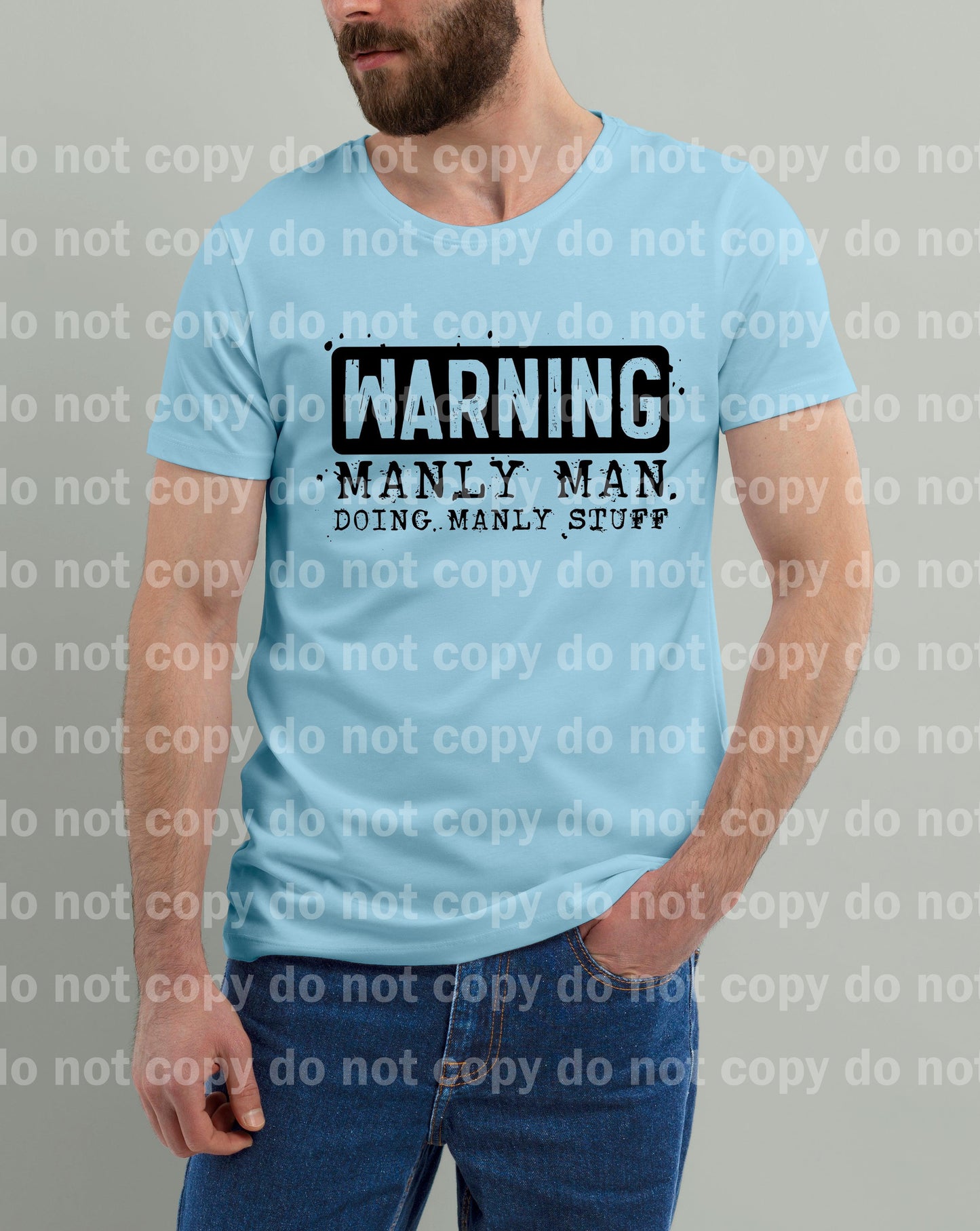 Warning Manly Man Doing Manly Stuff Black/White Dream Print or Sublimation Print