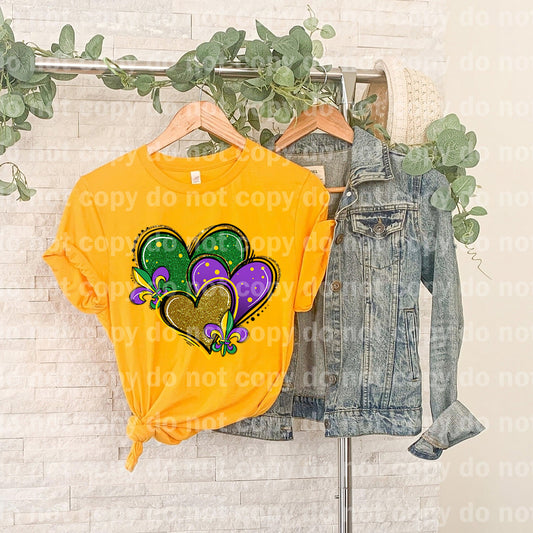 Mardi Gras Triple Hearts Dream Print or Sublimation Print