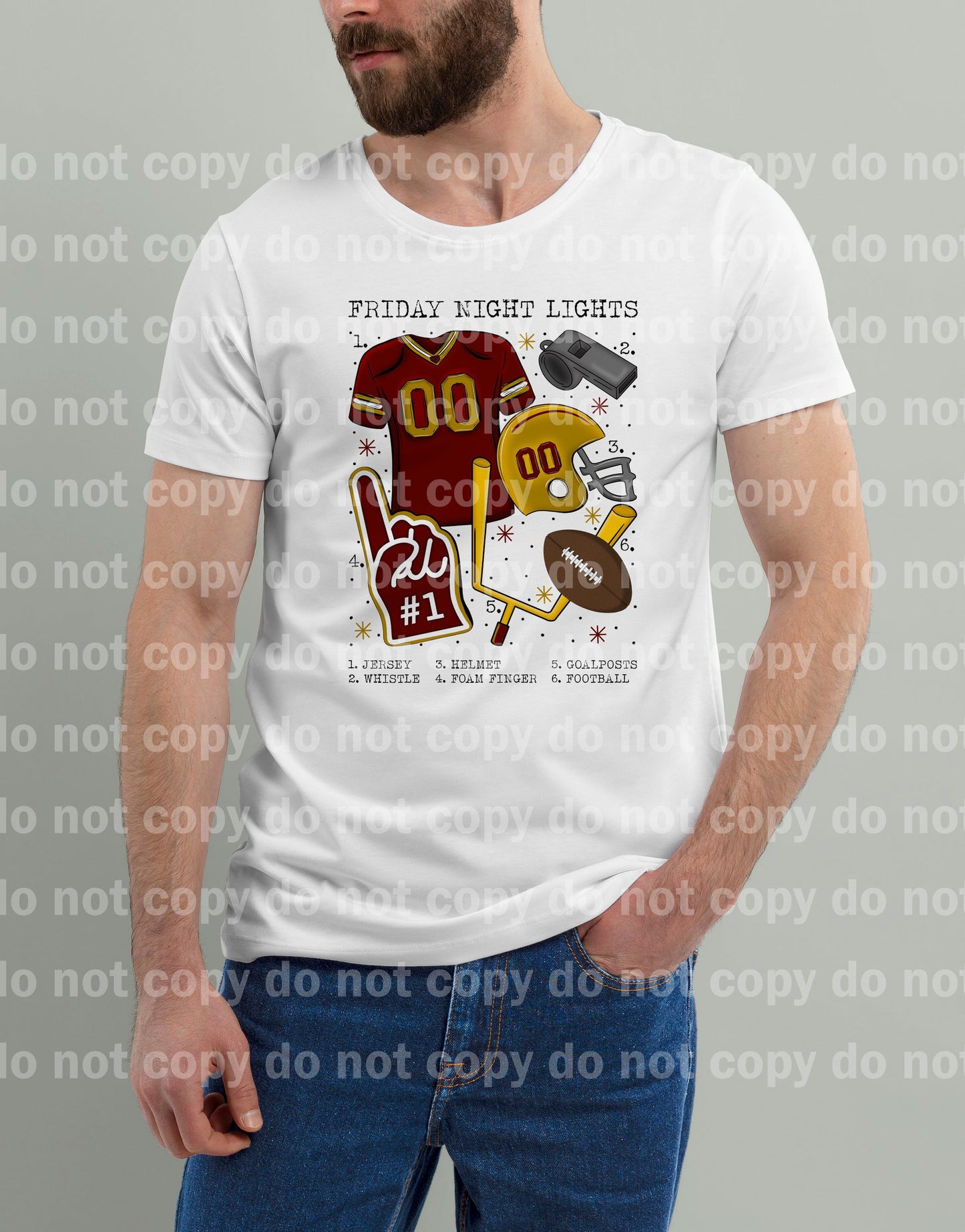 Friday Night Lights Football Chart Maroon And Gold Dream Print or Sublimation Print