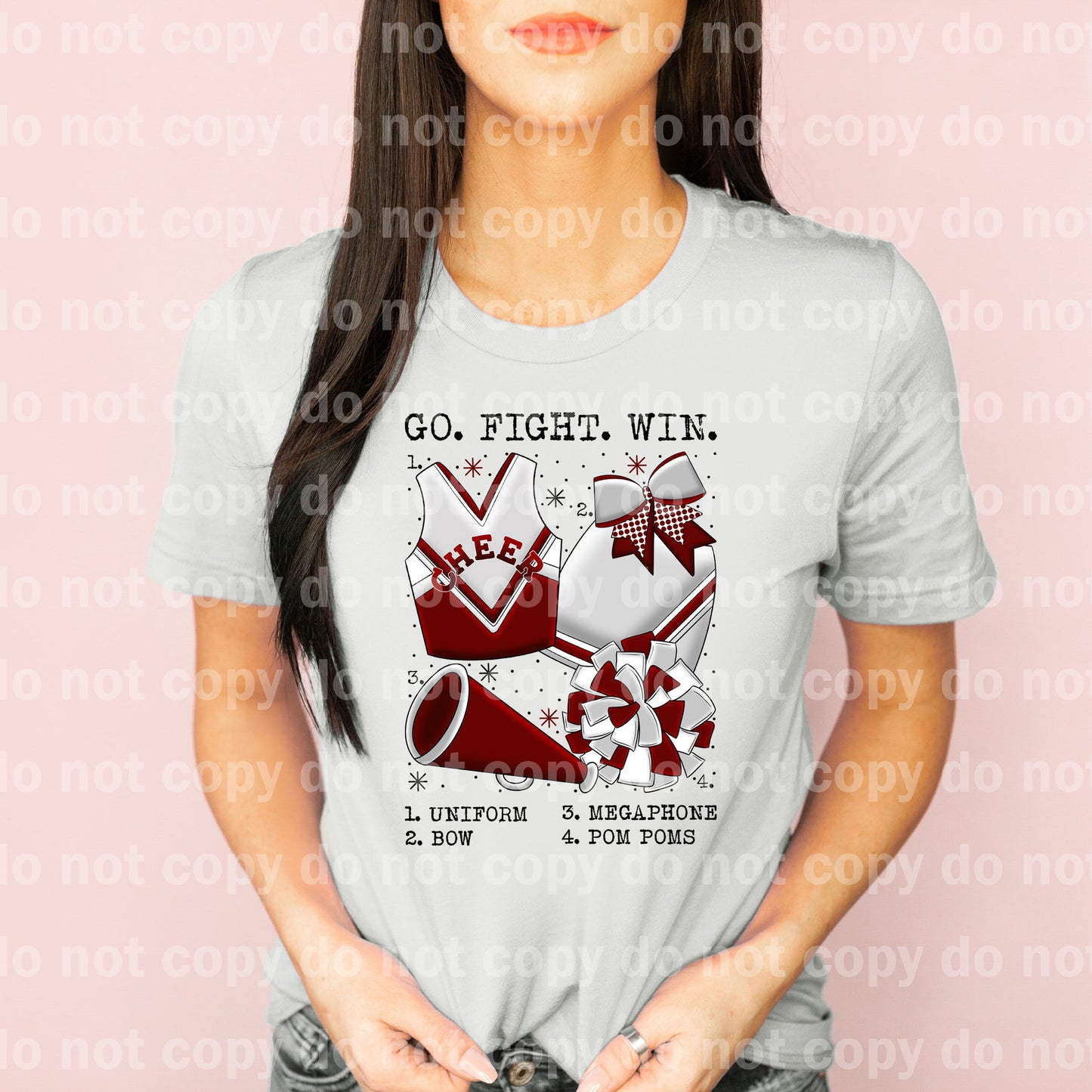 Go Fight Win Cheer Chart Maroon And White Dream Print or Sublimation Print
