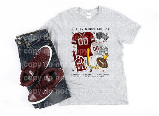 Friday Night Lights Football Chart Maroon And White Dream Print or Sublimation Print