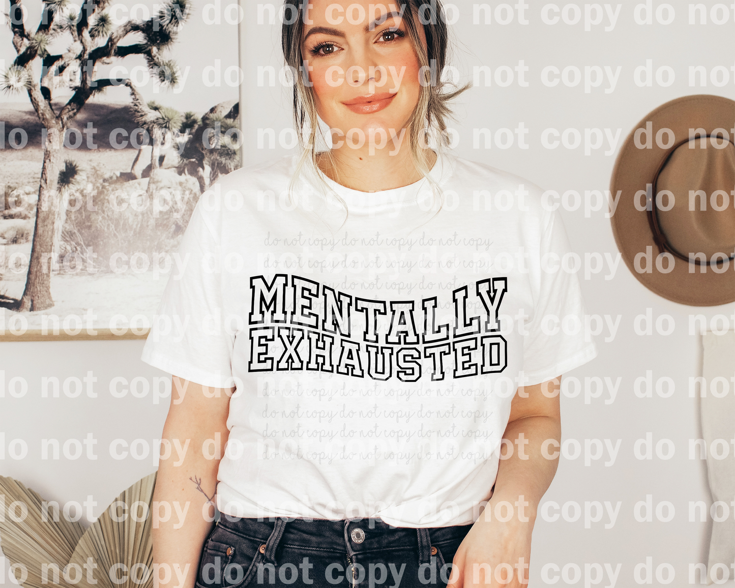 Mentally Exhausted Black/White Dream Print or Sublimation Print