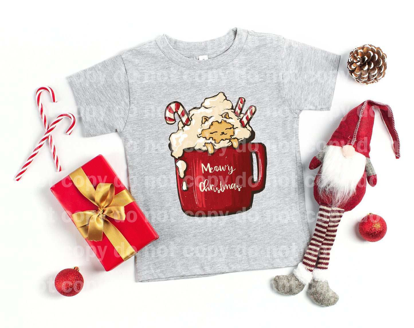 Meowy Christmas Latte Dream Impresión o Impresión de Sublimación