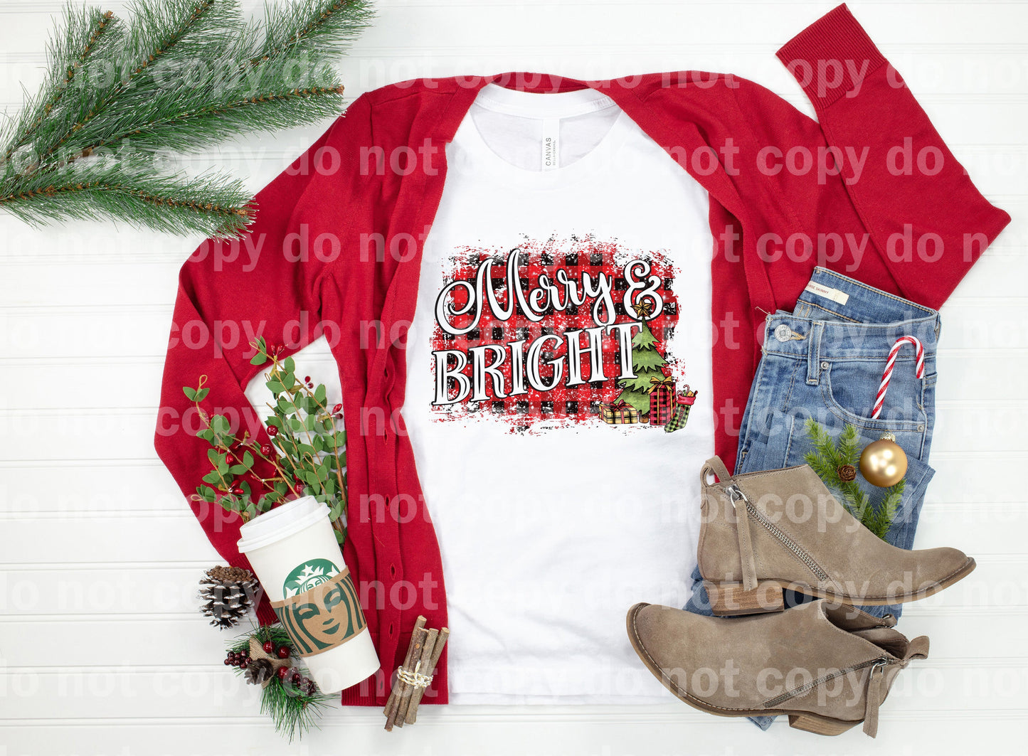 Merry And Bright Christmas Tree Dream Print or Sublimation Print
