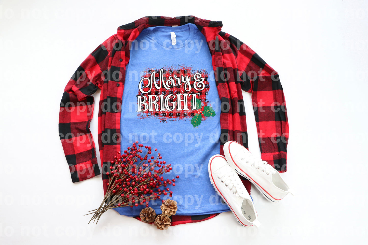Merry And Bright Holly Dream Print or Sublimation Print