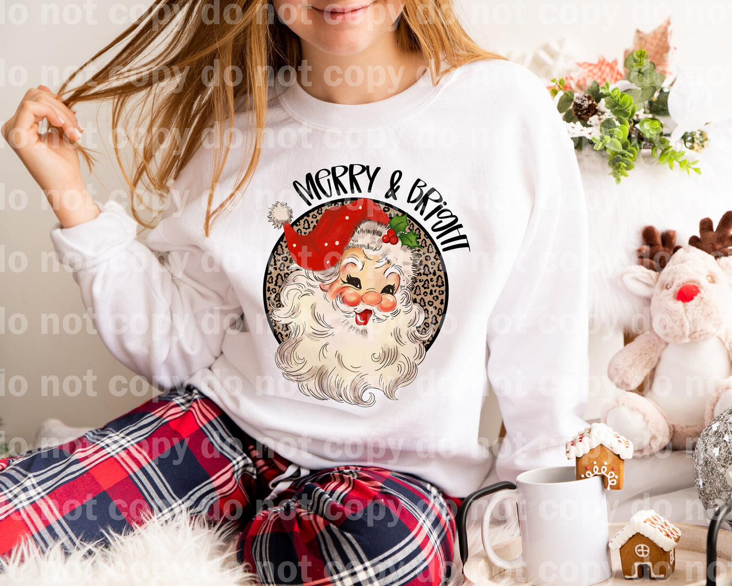 Merry And Bright Santa Dream Print or Sublimation Print