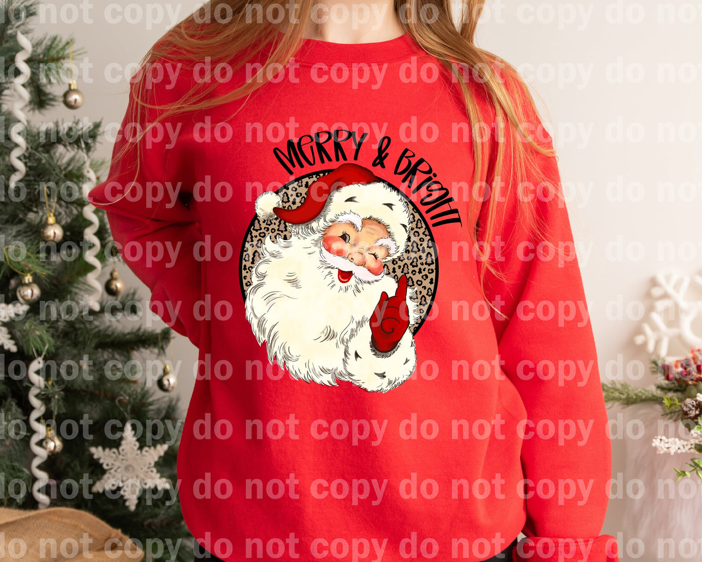 Merry And Bright Santa Wink Dream Print or Sublimation Print
