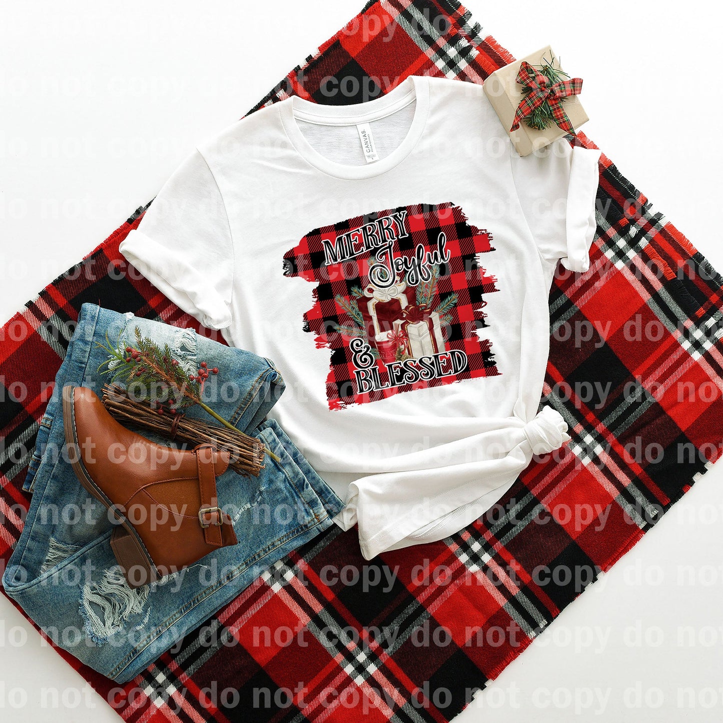 Merry Joyful And Blessed Plaid Dream Print or Sublimation Print