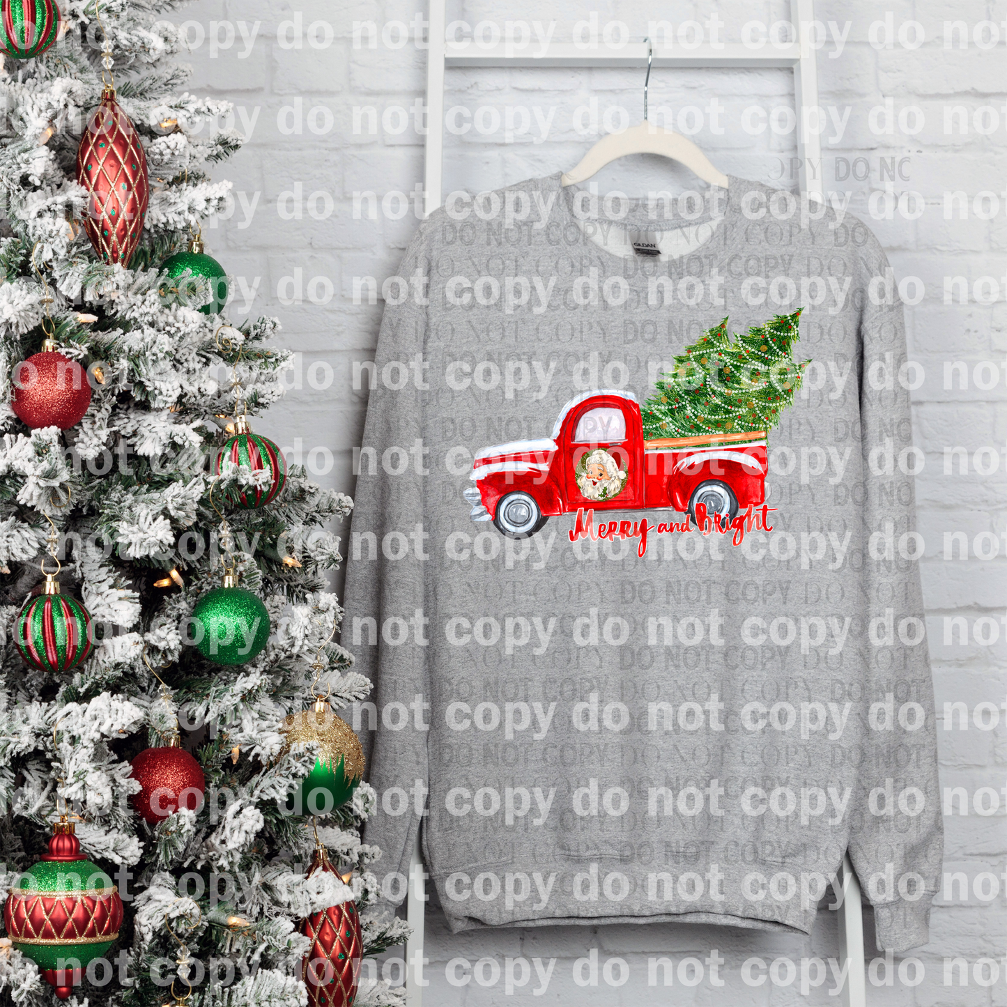 Merry And Bright Red Truck Dream Print or Sublimation Print