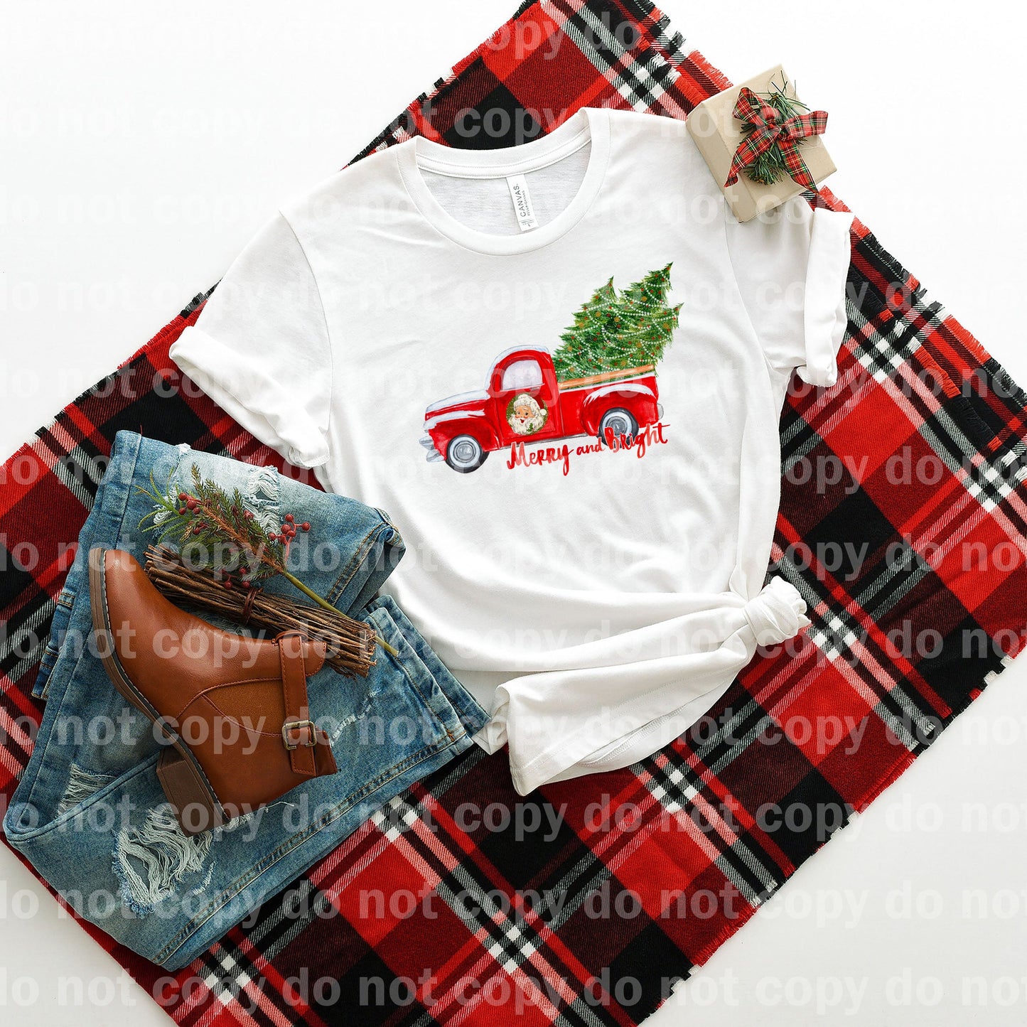 Merry And Bright Red Truck Dream Print or Sublimation Print