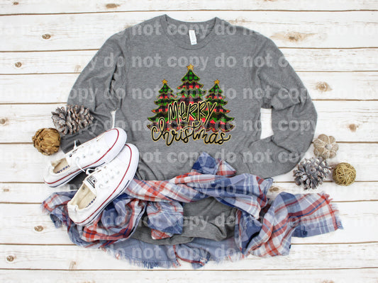Merry Christmas Plaid Trees Dream Print or Sublimation Print