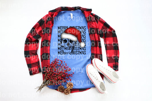 Merry Christmas Skull Distressed Full Color/One Color Dream Print or Sublimation Print