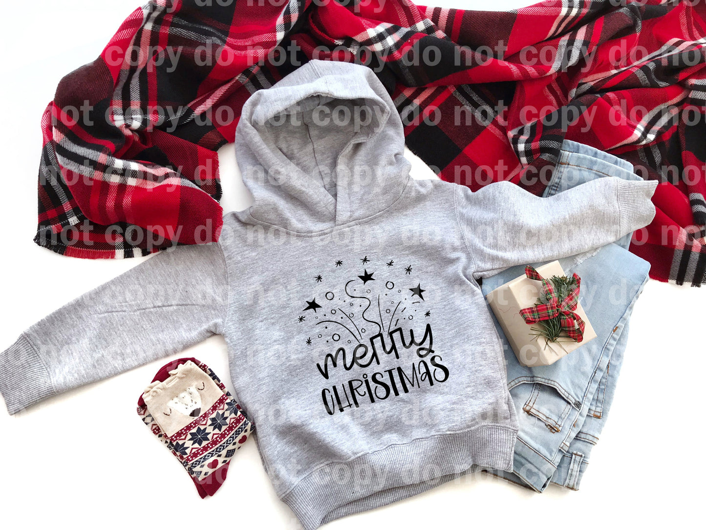 Merry Christmas Stars Black/White Dream Print or Sublimation Print