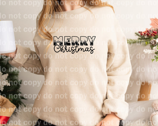 Merry Christmas Typography Black/Red/Green/White Dream Print or Sublimation Print