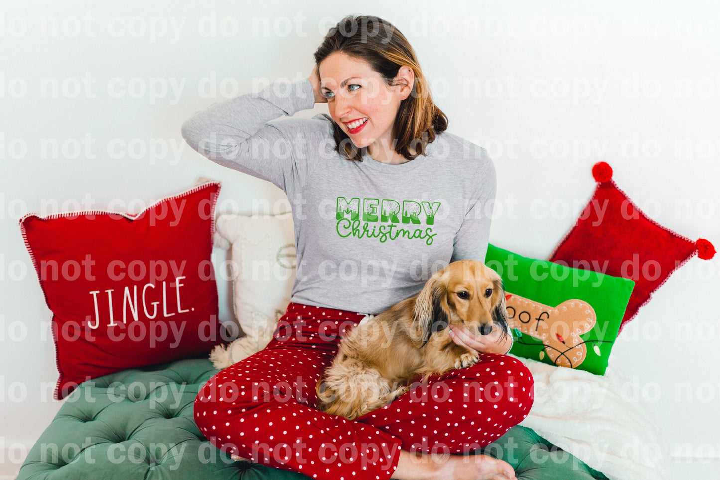 Merry Christmas Typography Black/Red/Green/White Dream Print or Sublimation Print