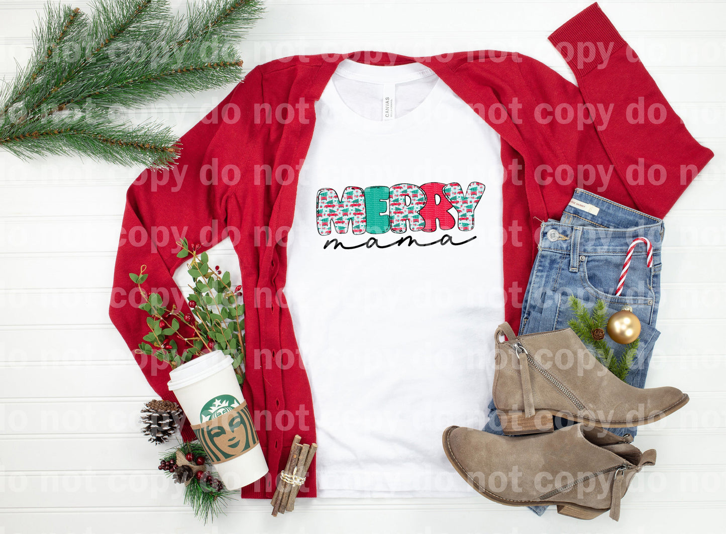 Merry Mama Christmas Tree And Car Dream Print or Sublimation Print