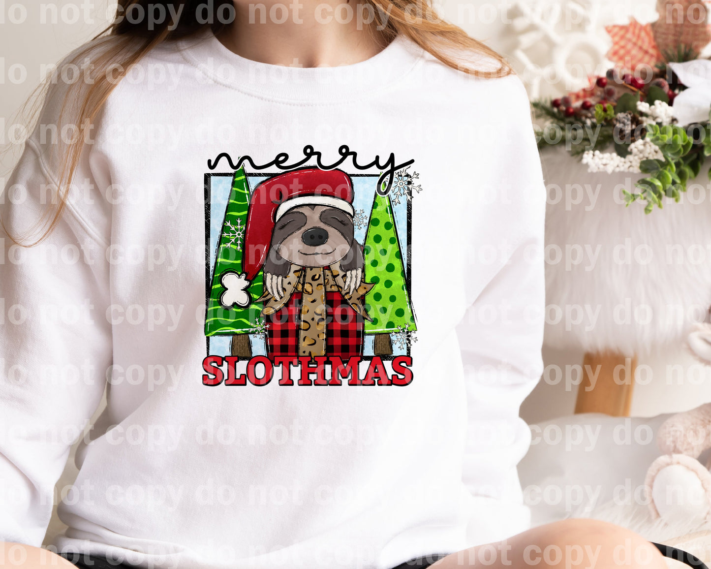 Merry Slothmas Dream Print or Sublimation Print