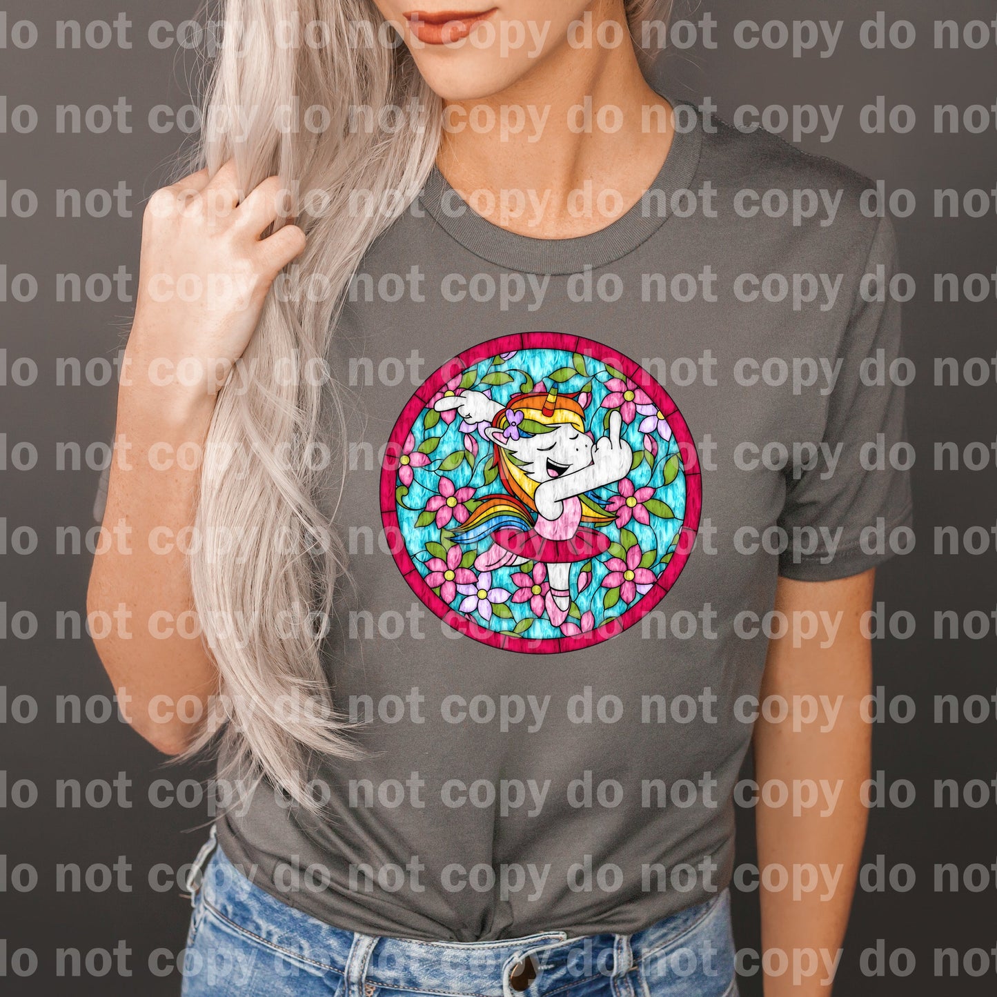 Middle Finger Unicorn Round Dream Print or Sublimation Print