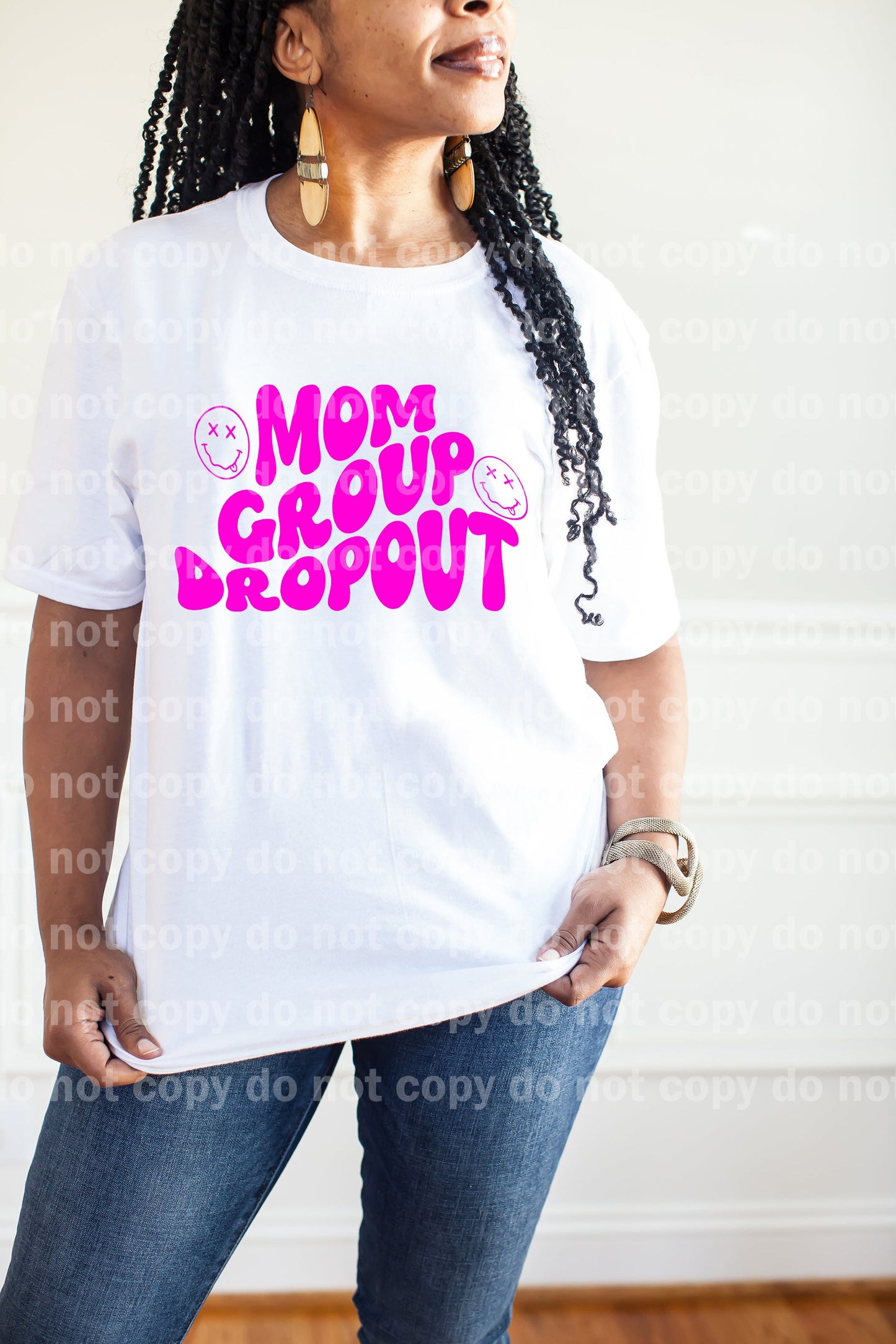 Mom Group Drop Out Black/Pink Dream Print or Sublimation Print