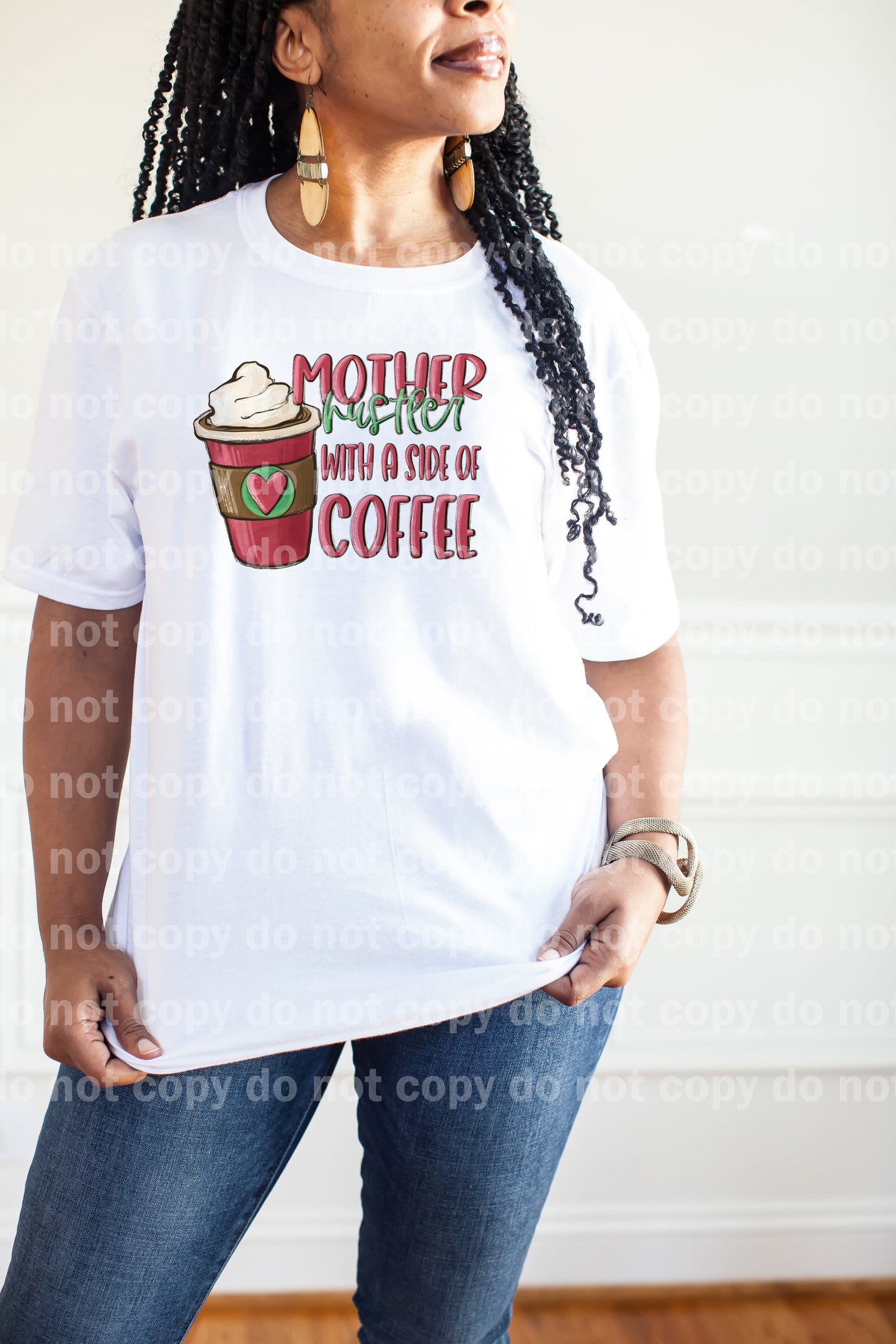 Mom Life Mother Hustler con un lado de impresión de sueño de café o impresión de sublimación