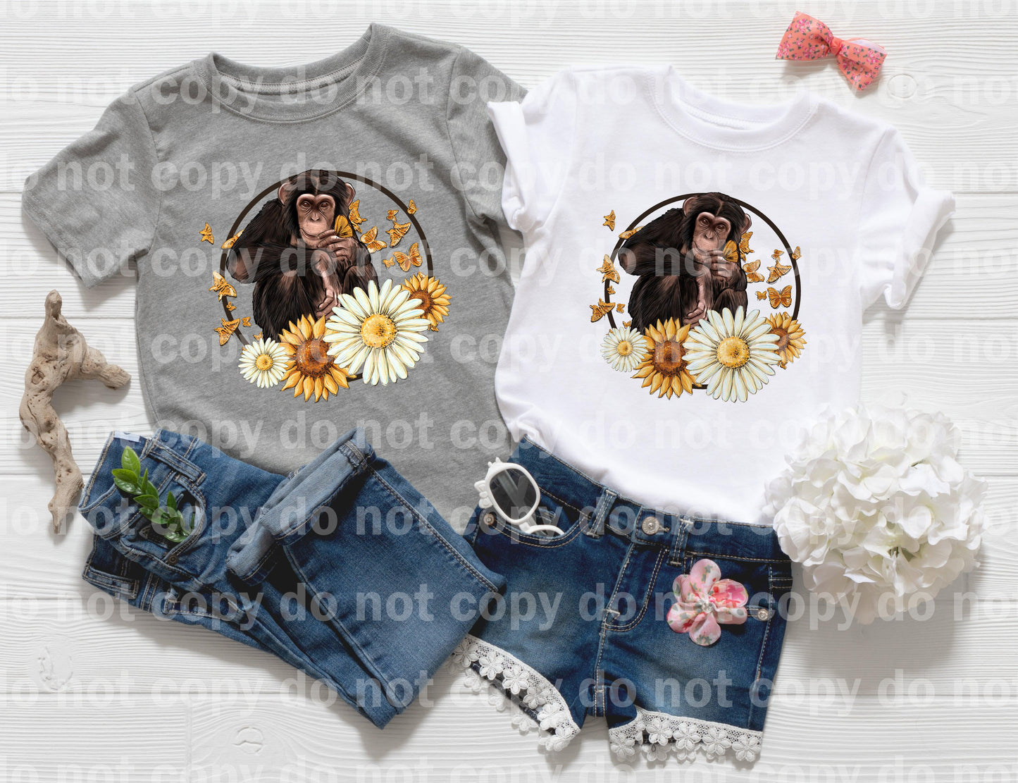 Monkey Sunflower Butterflies Dream Print or Sublimation Print