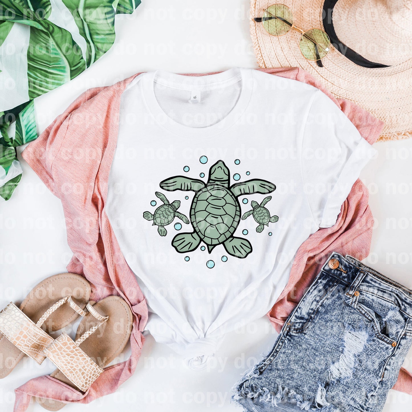 Mother And Baby Turtles Full Color/One Color Dream Print or Sublimation Print