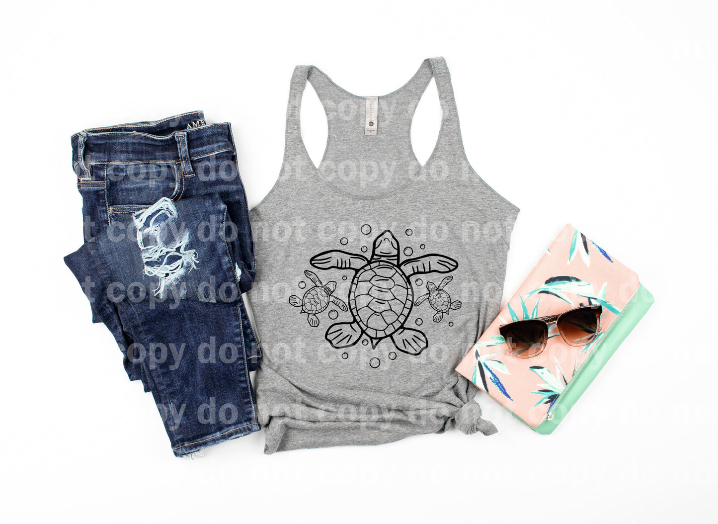 Mother And Baby Turtles Full Color/One Color Dream Print or Sublimation Print