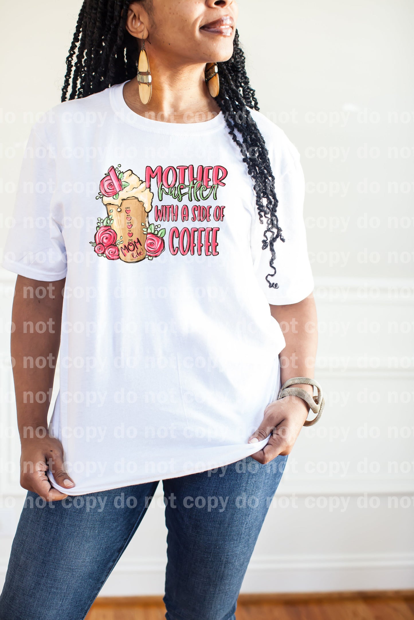 Mother Hustler With A Side Of Coffee Pink Roses Dream Print or Sublimation Print