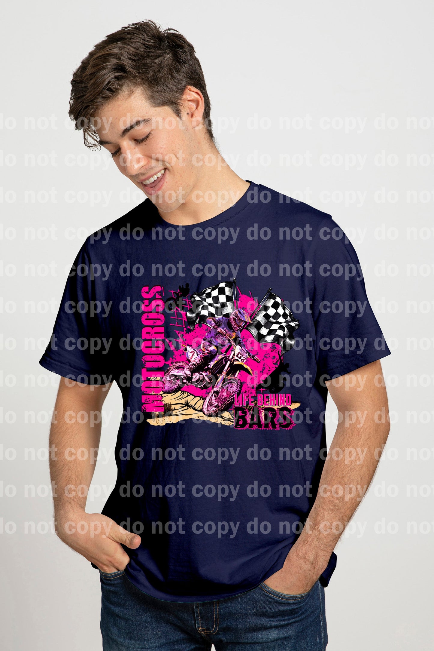Motocross Life Behind Bars Green/Pink Dream Print or Sublimation Print