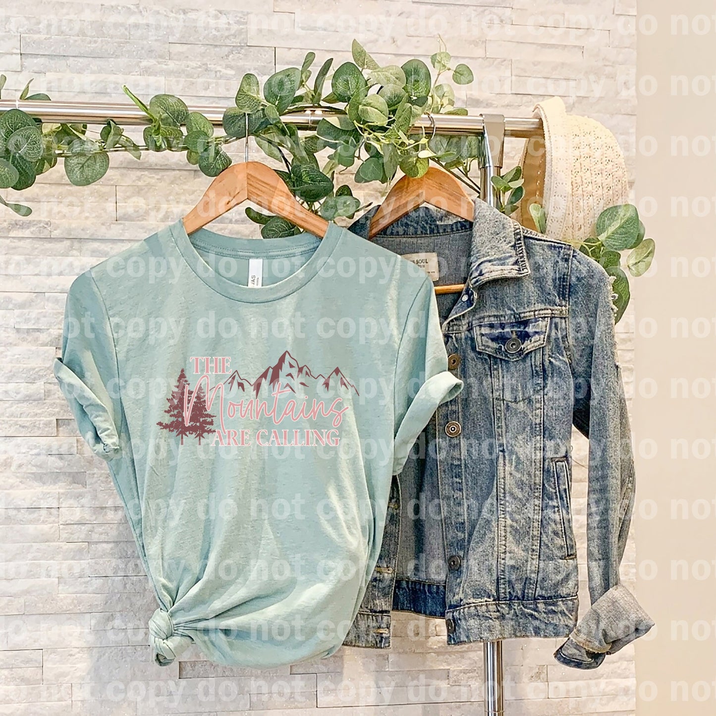 The Mountains Are Calling Green/Pink Dream Print or Sublimation Print