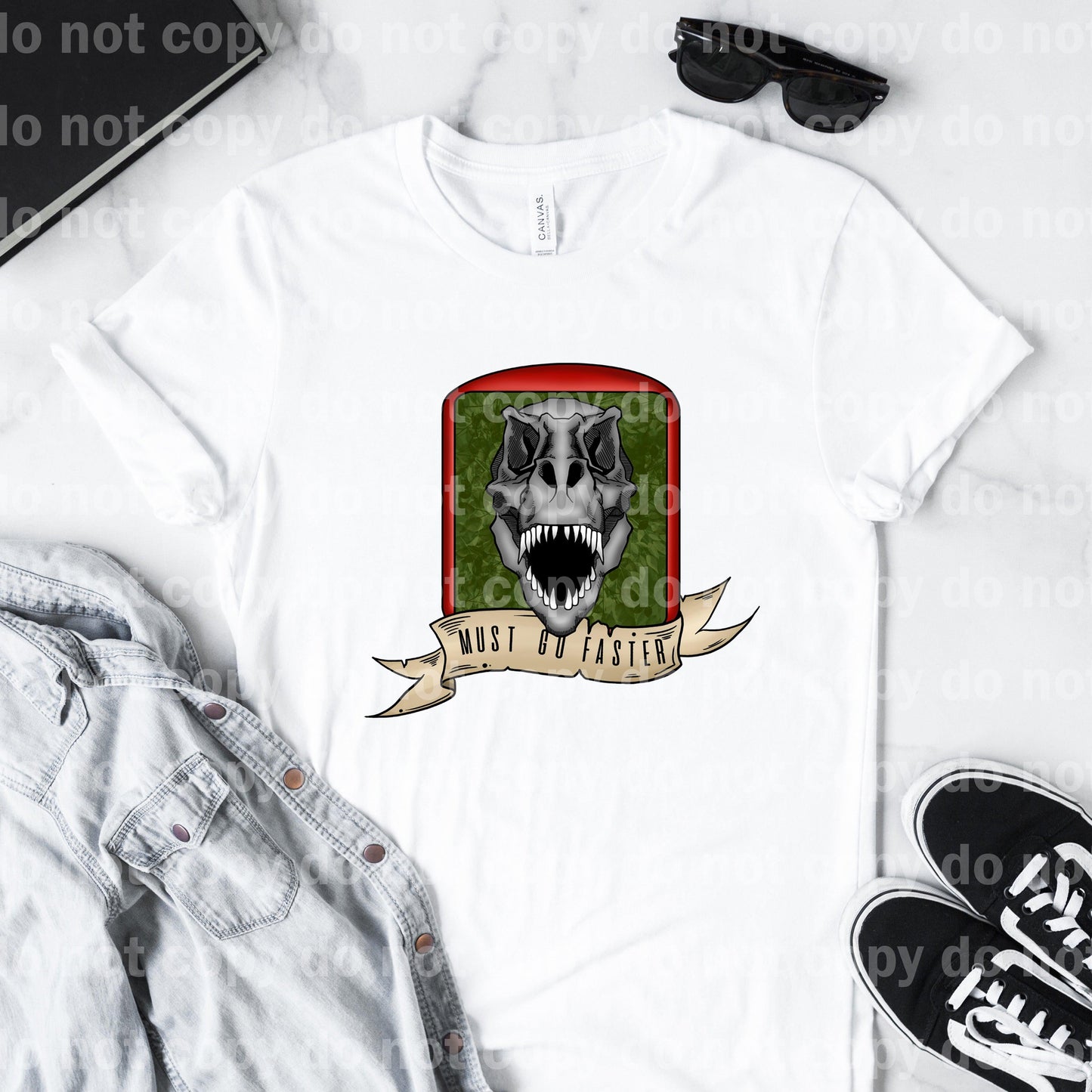 Must Go Faster Dino Skull Dream Print or Sublimation Print