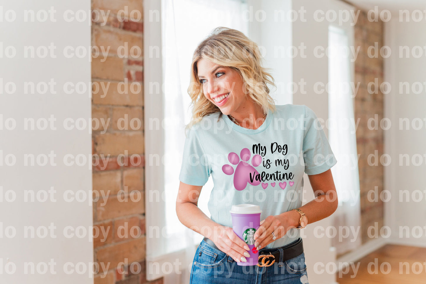 My Dog Is My Valentine Pink Dream Print or Sublimation Print