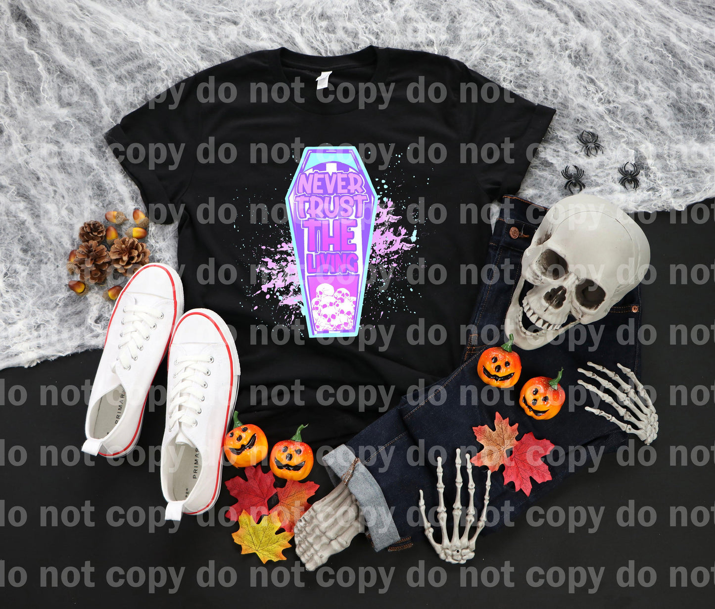 Never Trust The Living Coffin Pastel or rainbow  Color Style Dream Print or Sublimation Print