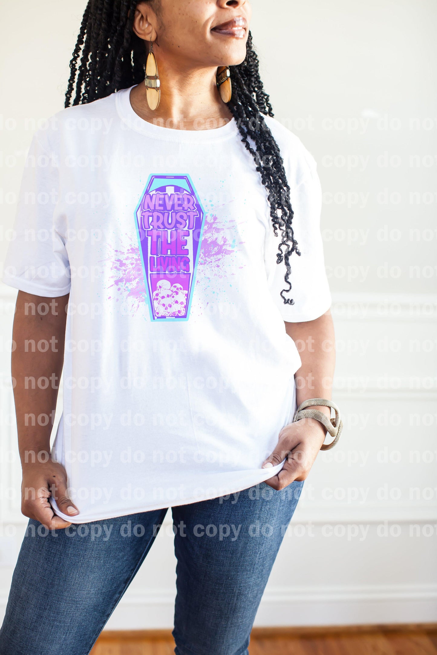 Never Trust The Living Coffin Pastel or rainbow  Color Style Dream Print or Sublimation Print